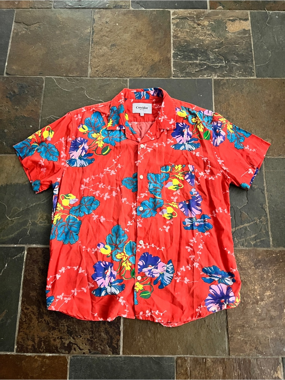 Red Floral Corridor NY Shirt